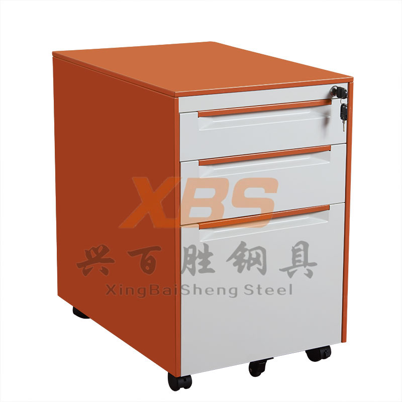 深圳钢制活动柜   厂家,兴百胜新款三抽活动柜  颜色尺寸支持订做