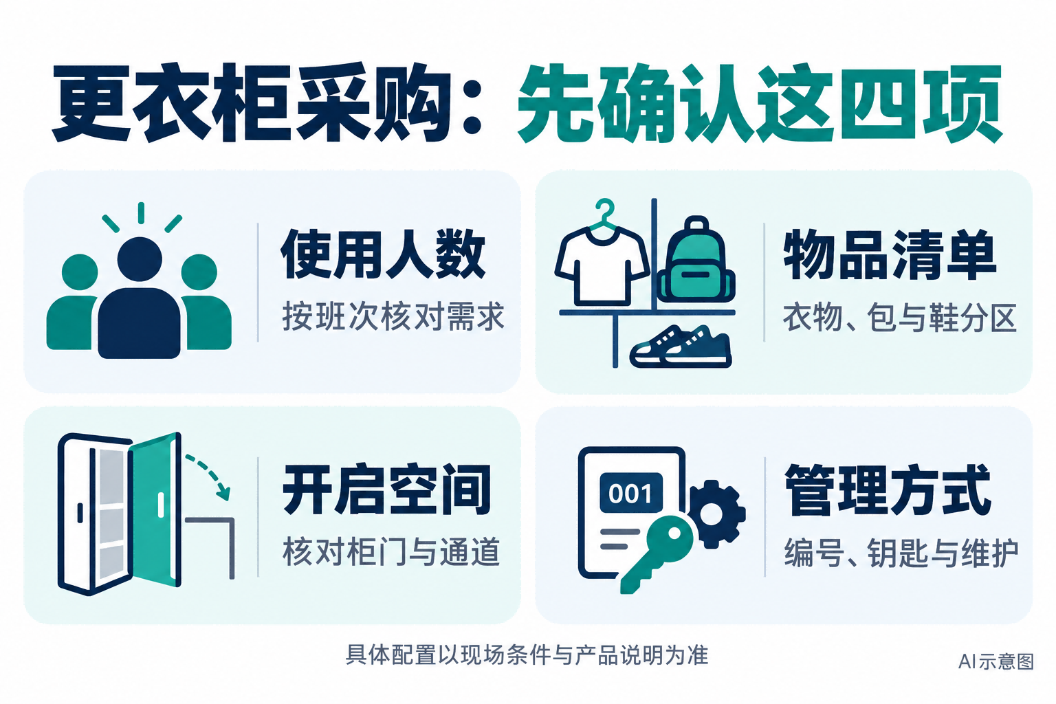 更衣柜采购四项核对清单AI示意图